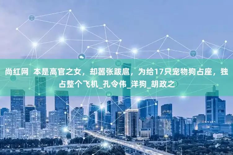尚红网  本是高官之女，却嚣张跋扈，为给17只宠物狗占座，独占整个飞机_孔令伟_洋狗_胡政之